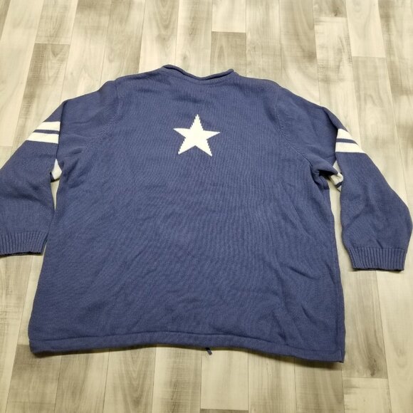 ✅Christopher & Banks C.J. Banks Blue W/White Star Cotton Sweater Size 3X - Picture 3 of 10